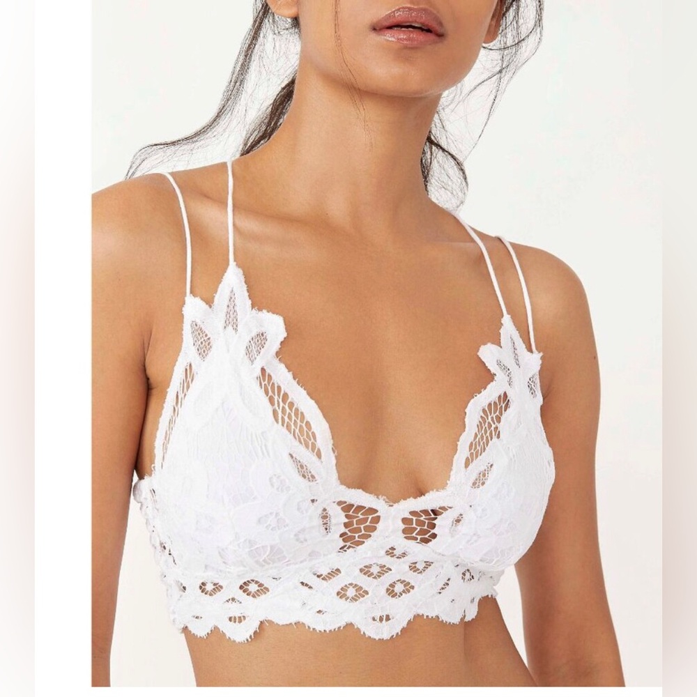 Free People White Adella Bralette size‎ XS new